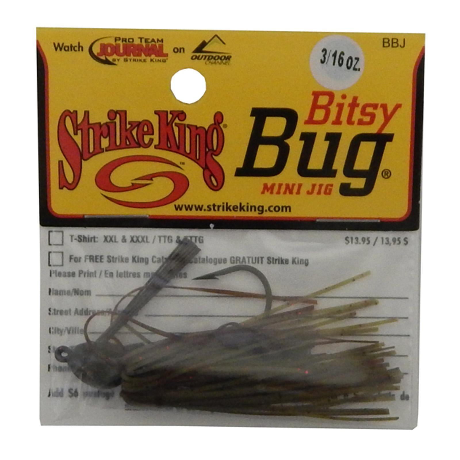 Strike King Bitsy Bug Mini Casting Jig - 3/16oz, Green Pumpkin Bass Lure