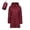 Brick Red, variant on ibiyuan Women's Lightweight Down Jacket, Windproof Hooded Coat, Slim Fit Long Puffer Outerwear with Recycled Insulation