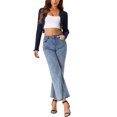 thumbnail image 2 of Inspire Chic Cárdigan Bolero Casual de Manga Larga de Punto Elegante Abierto para Mujeres Color Azul Oscuro Talla M, 2 of 5
