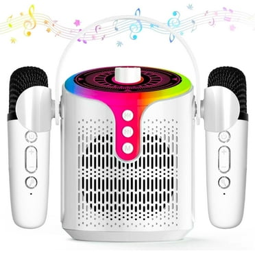 Babyltrl Mini Karaoke Machine for Kids Adults with 2 Wireless Microphone / Colorful Lights,Singing Machine Portable Bluetooth Speaker System for Birthday Christmas