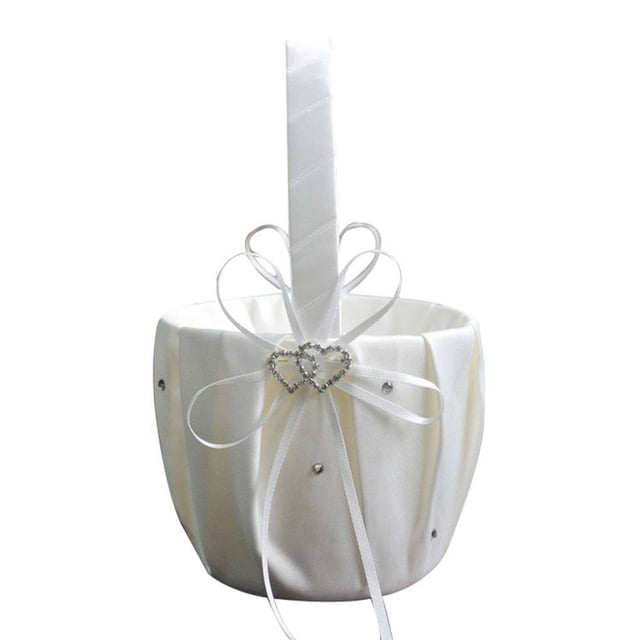 Billuyoard Cestas de flores de boda elegantes, soporte de satén Adorable blanco, anillo de almacenamiento de flores, organizador de contenedores Kits de decoración para fiestas Tipo 1