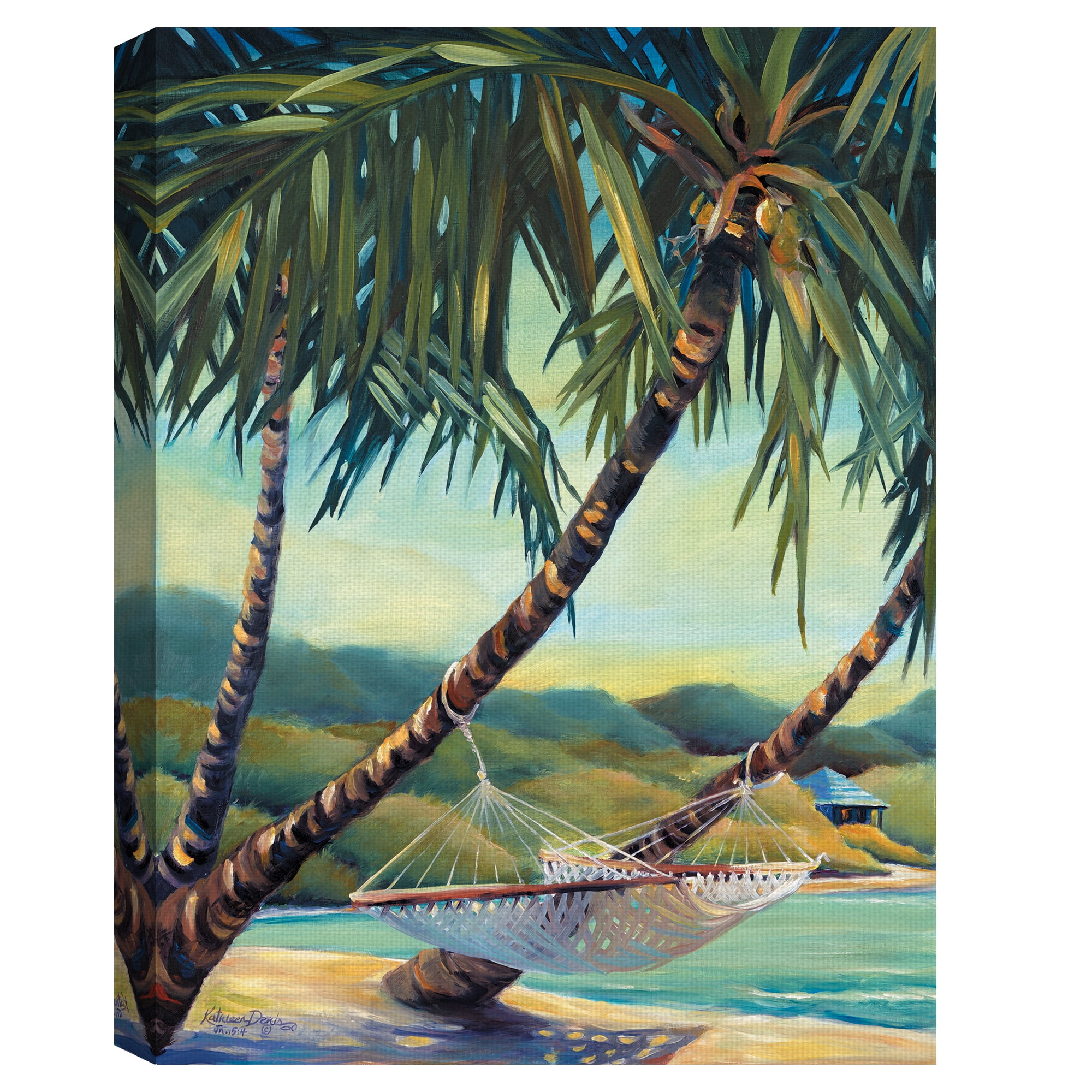 Beach Hammock Tropical Landscape 3.2 Wall Art Canvas Picture Print 
