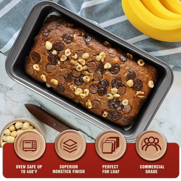 Boxiki Kitchen Non Stick Steel Banana Bread Pan for Baking, Premium Loaf  Pan 8.5 Inch With Easy to Clean & Quick Release Coating - Professional  Baking