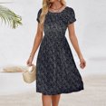 thumbnail image 2 of ZZwxWA Women's Floral Midi Dresses Ruffle Short Sleeve Sundress Smocked High Waist Flowy Boho A Line Babydoll Dress, 2 of 6