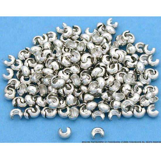 3mm Beadaholique 5004830CCB100 20-Piece Sterling Crimp Bead Covers Silver