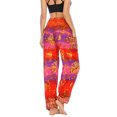thumbnail image 2 of SWSMCLT Women's Boho Pants Smocked Waist Harem Cinch Bottom Beach Trousers Print Bloomer Yoga Hippie with Pockets Bohemian Aladdin Indian Thai Baggy Patterned3 One Size, 2 of 5