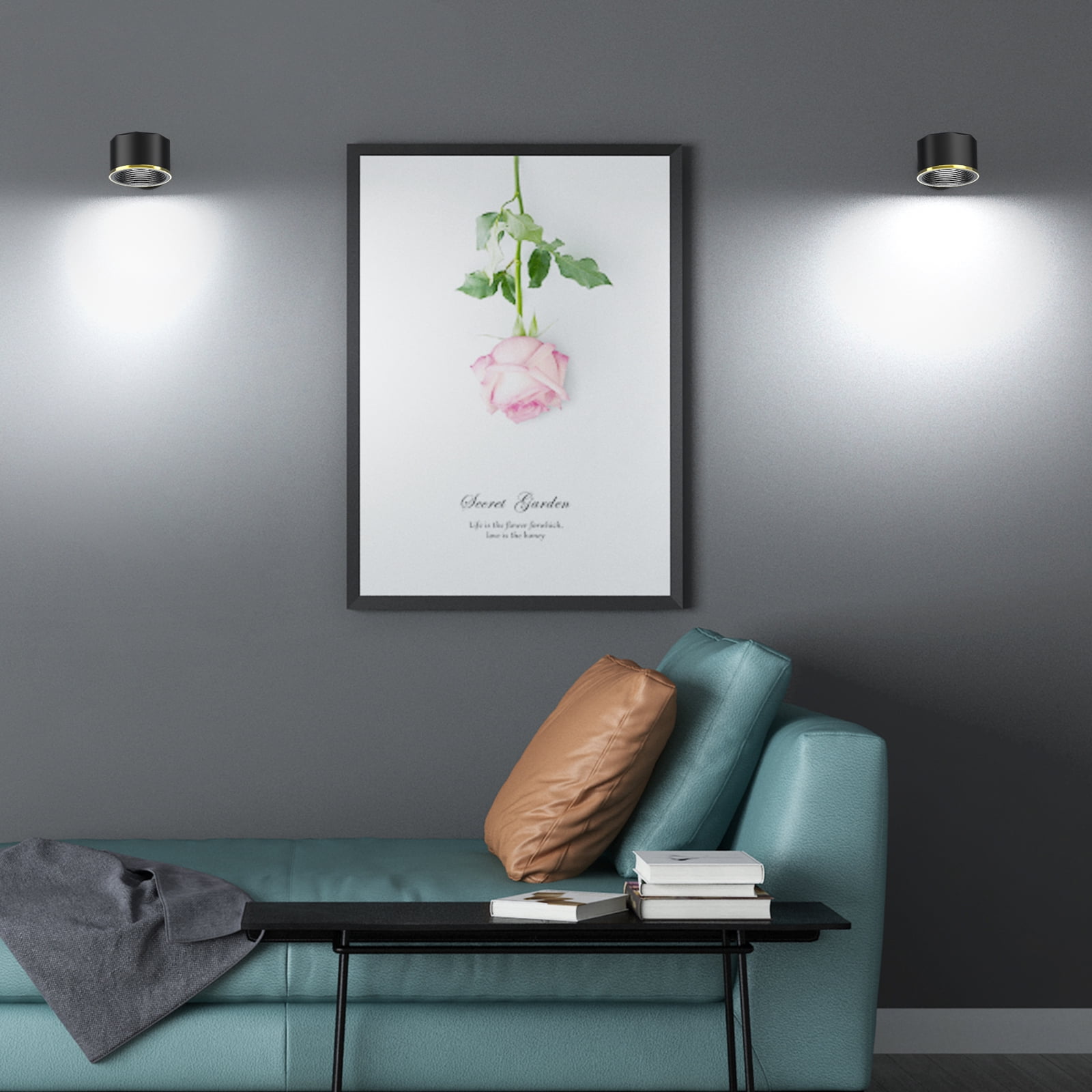 Wall Lamp, ORIA LED Wall Mounted Reading Lights, Wall Sconces with USB Charging Port 3 Brightness Levels Magnetic Ball 360Rotation Dimmable Touch Control, Lamps for Kids Study Bedside Closet