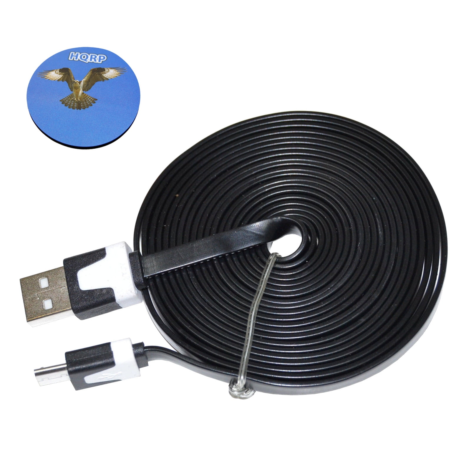 HQRP Extra Long 10ft USB to micro USB Cable for Fuhu Nabi 2 Tablet plus