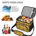 thumbnail image 5 of Sunflower Black Pattern Insulated Lunch Box for Women Men, Medium Leakproof Cooler Bag with Adjustable Strap, 10"x6.7"x8", 5 of 6