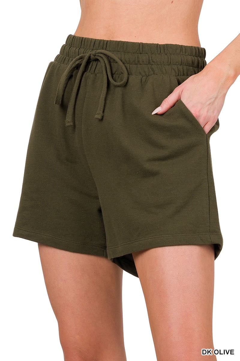 Umgee Full Size Drawstring Sweatshorts with Pockets Plus Size main image 0