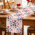 thumbnail image 5 of 4th of July Table Runner 90 Inches, Independence Day Floral Pink Striped Bed Runner Dresser Scarves Tabletop for Indoor Outdoor Parties/Ceremony/Banquet, 13" x 90", 5 of 9
