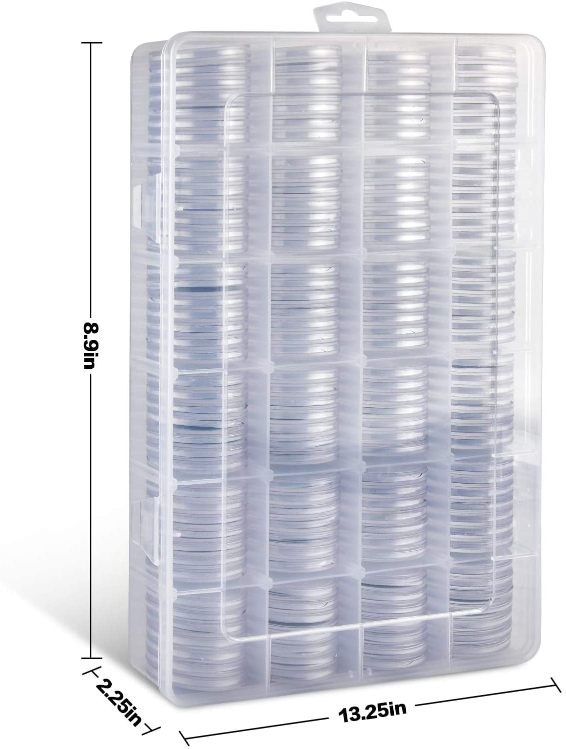 Fullcase 168 Pieces 46mm Coin Capsules with Foam Gasket and Plastic Storage Organizer Box, 6 Sizes (20/25/27/30/38/46mm) Coins Collector Case Holder for Coin Collection Supplies