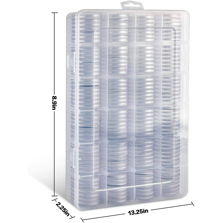48PCS 46mm Transparent Capsule with Foam Gaskets and Storage Organizer Box  Case for Commemorative Old Coin Collection Supplies
