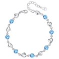 thumbnail image 1 of Pulsera de corazón de océano S925 para mujer, plata de ley Austria Q Lee, diseño de corazón de cristal, estilo de moda, handicle de amor JM, 1 of 5