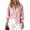 Pink, variant on Women's Striped Button Up Shirts with Smocked Long Sleeve Lapel Collar Loose Fit Dressy Casual Trendy Blouses (XL, Pink)