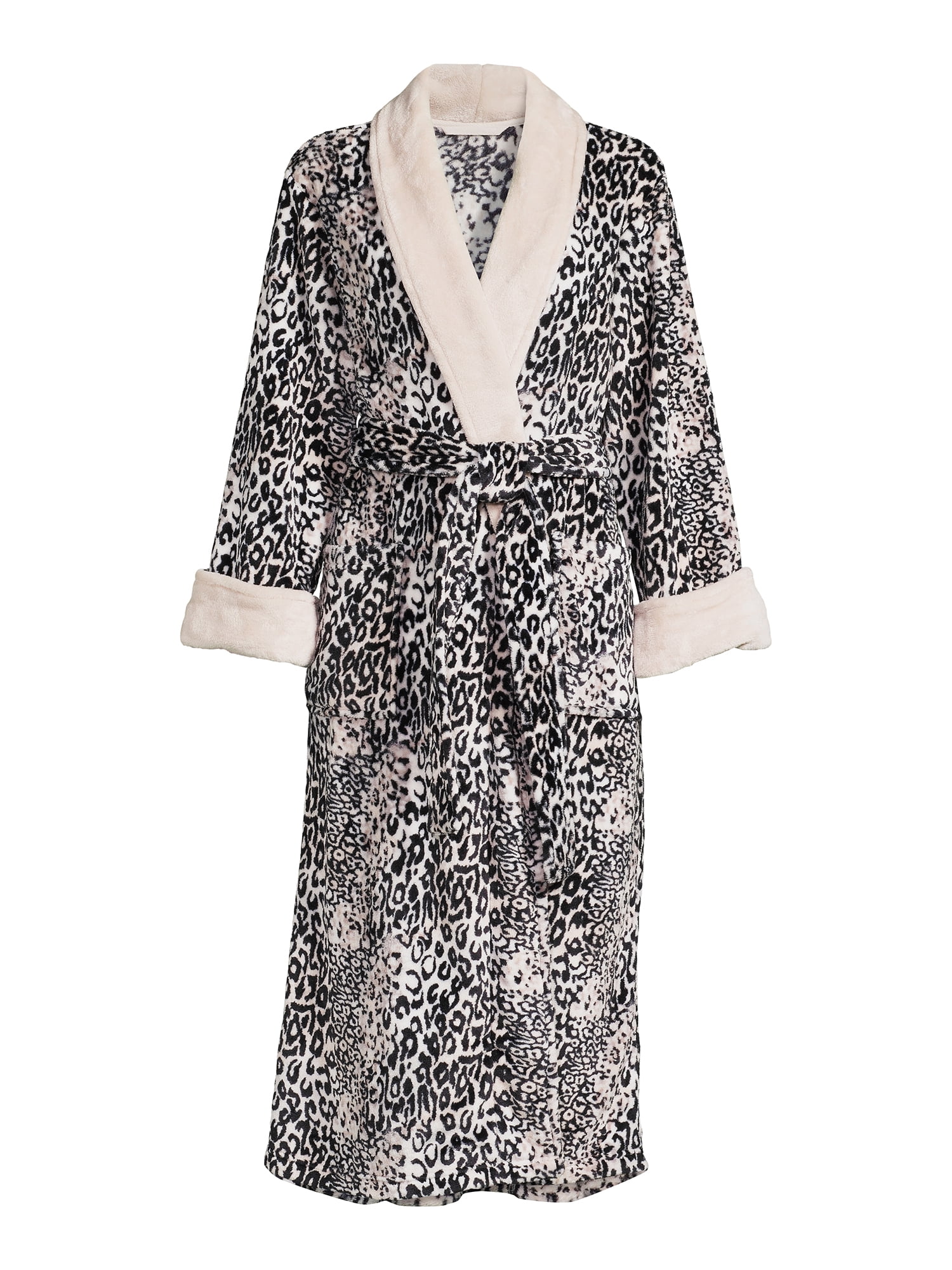 N Natori Studio Women's Shadow Leopard Printed Plush Robe