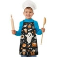 thumbnail image 2 of Halloween Ghosts and Spooky Elements Kids Aprons for Girls and Boys,Adjustable Neck Strap Toddler Aprons for Kids Cooking Baking,23.6"x19", 2 of 7