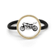 thumbnail image 1 of Black Motorcycle ilustración patron Cinta para el pelo de metal plateado y tocado de goma, 1 of 3