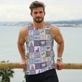 thumbnail image 6 of KLL Lavender Flowers Print Men's Muscle Gym Workout Stringer Tank Tops Bodybuilding Fitness T-Shirts Tank Tops Men-3X-Large, 6 of 7
