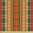 thumbnail image 2 of Ambesonne Ethnic Fabric by the Yard Upholstery, Peruvian Traditional Stripes, 1 Yard, Vermilion Teal and Orange, 2 of 5