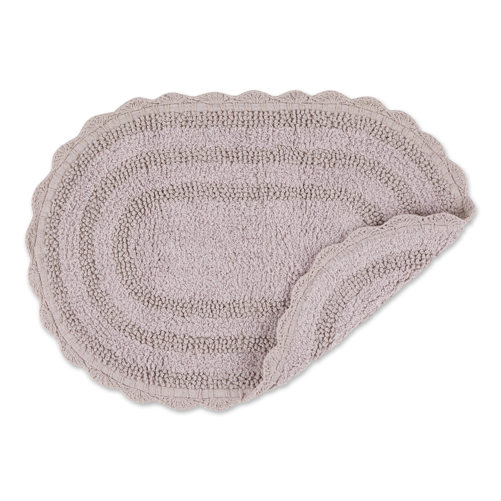 Dusty Lilac Small Oval Crochet Bath Mat