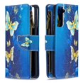 thumbnail image 2 of Samsung Galaxy S21 5G Case with Zipper Wallet, Dteck Painted PU Leather Folio Case 9 Card Slots Wallet Case with Zipper Pocket / Hand Strap for Samsung Galaxy S21 6.2 inch, 02# Blue Butterfly, 2 of 5