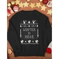 thumbnail image 4 of Winter Is Here Ugly Christmas Sweater Women Sweatshirt Medium Black, 4 of 5