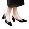thumbnail image 3 of asddcavvf Summer New Pointed Thick Heel Shallow Mouth Large Size Color Contrast Sandals, 3 of 5