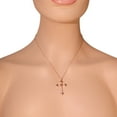 thumbnail image 2 of 925 Sterling Silver White Clear Cubic Zirconia Cross Heart Pendant Necklace, 18", 2 of 5