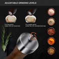 thumbnail image 3 of 8in Salt and Pepper Grinder Set - Wooden Salt and Pepper Mill Shaker Easy Adjustable Ceramic, 3 of 5