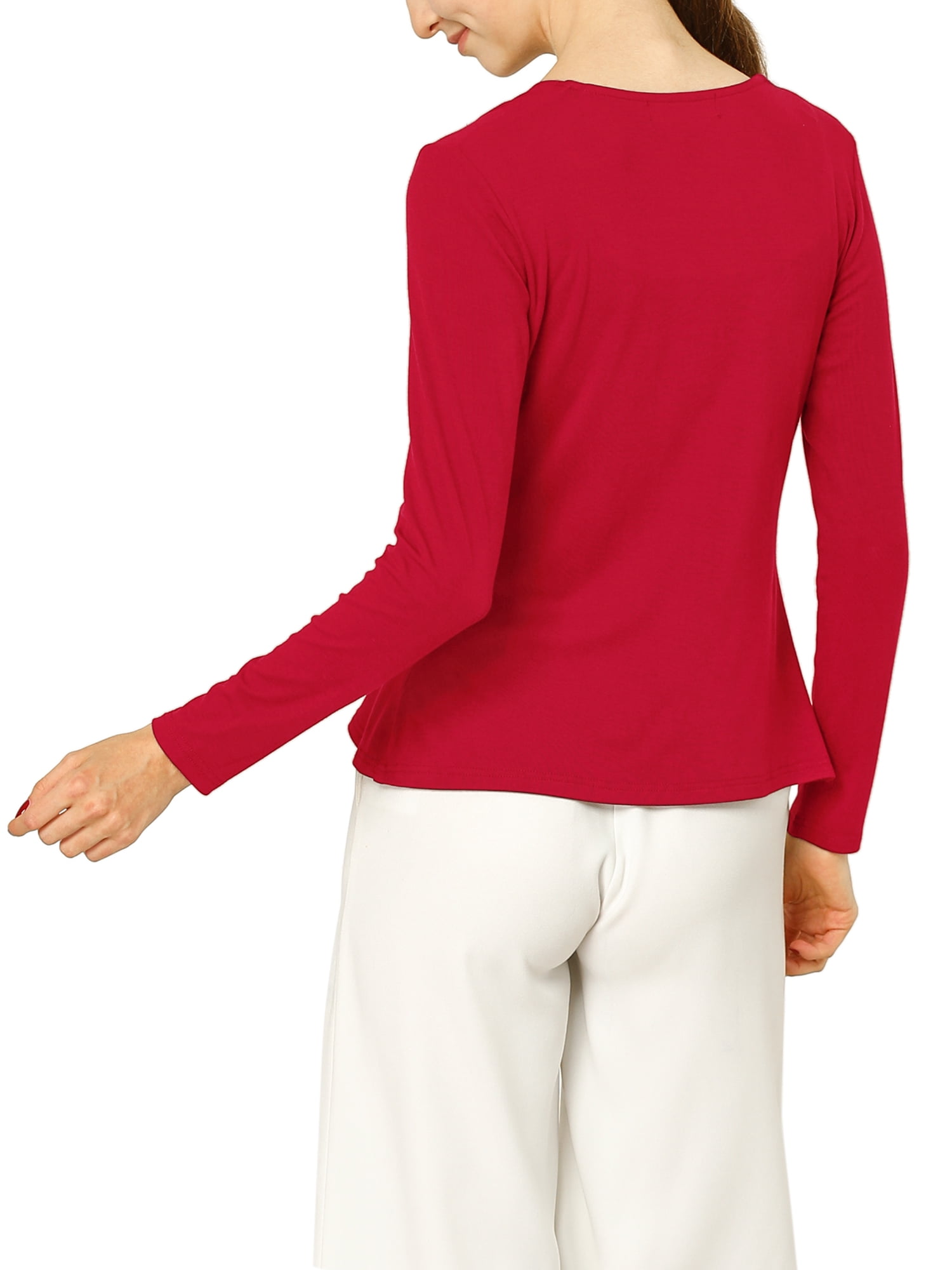 DARING DIVA Women's Tie Front Ruffled Hem Crop Knit Cardigan XS Red