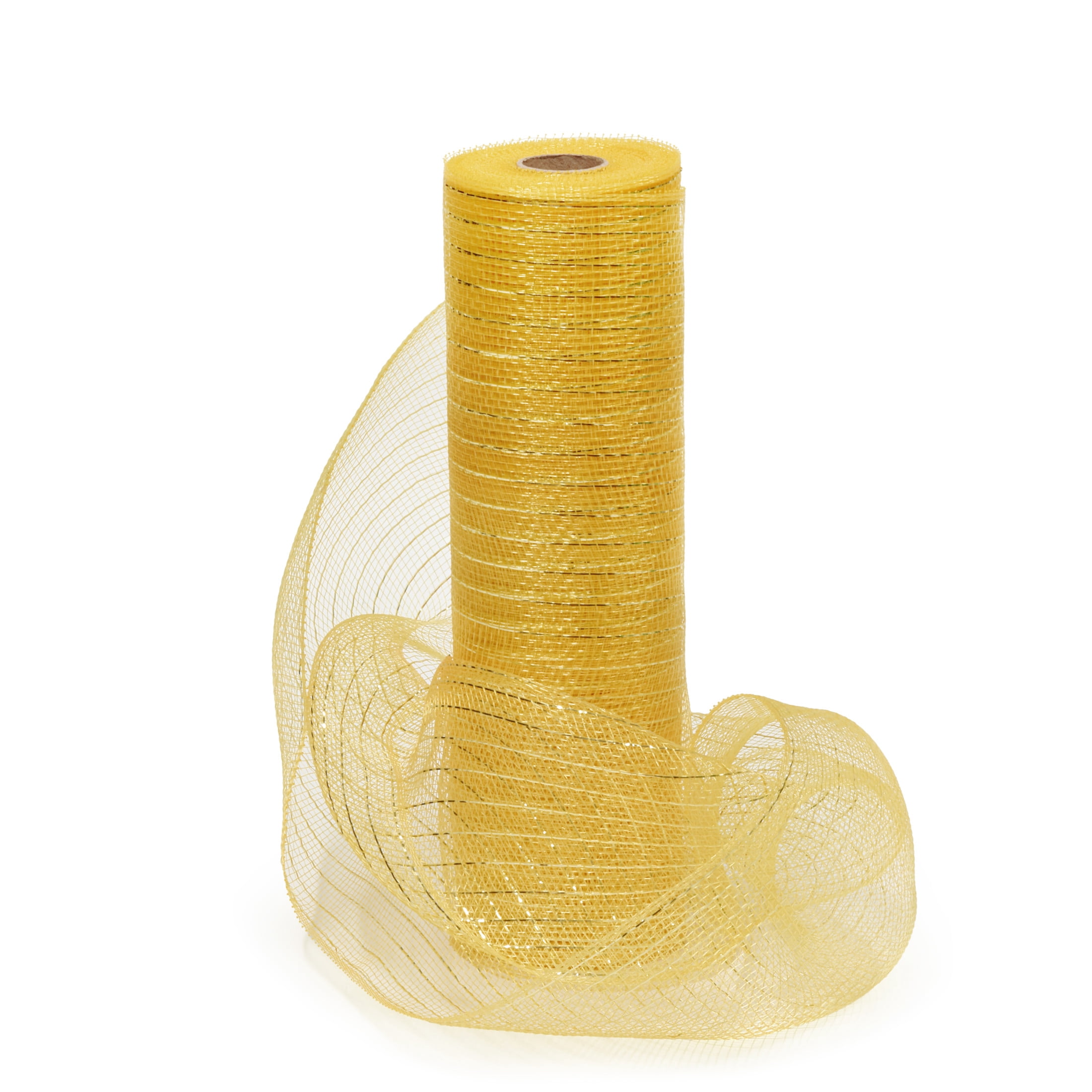 Hello Hobby Yellow Deco Mesh for Crafts, Ribbons and Decorations, 10 in x 10 yd