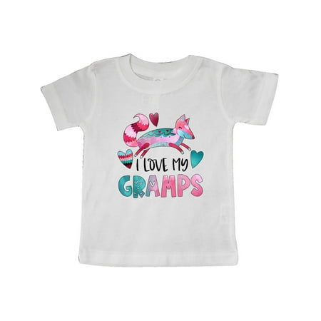 

Inktastic I Love My Gramps Pink and Blue Fox with Hearts Gift Baby Boy or Baby Girl T-Shirt