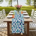 thumbnail image 4 of Table Runners 90 Inches Long Dress Scarves, Spring Leaves Farmhouse Coffee/Dining/Kitchen Table Runner for Living Room, Blue Plants Country Botanical Leaf Beige 13x90 Inch, 4 of 9