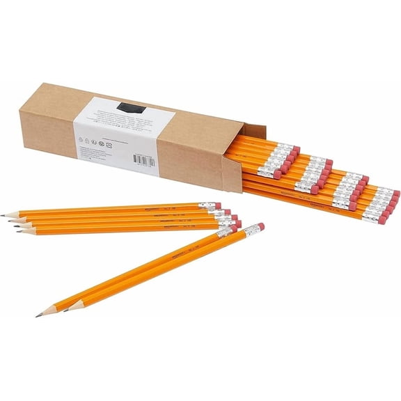 Woodcased Classroom 2 Pencils with Erasers, Pre-sharpened, HB Lead, Value Pack of 30 count, Orange
