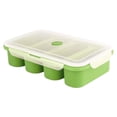 thumbnail image 3 of BPA-Free Silicone Freezer Tray with Lid – 4-Cell Food Storage and Freezing Fungal Stains for Soup, Broth, Sauce, Butter – Reusable, Easy-Release, Dishwasher Safe – Green, 4 Cells, 3 of 6