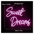 thumbnail image 3 of Sweet Dreams Letrero De Neón Letra Luz Para Dormitorio Habitación Boda Fiesta Bar Club Matrimonio Lámpara De Decoración De Pared 38cm×32cm, 3 of 3