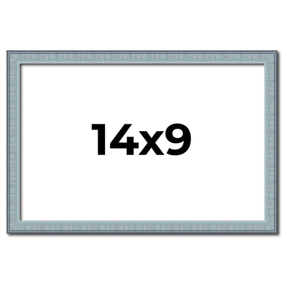14x9 Frame Rustic Sky Blue Solid Wood Picture Frame | 0.75 Inch Moulding Width |Includes UV Acrylic