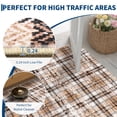 thumbnail image 7 of Nanan 2'x8' Modern Plaid Area Rug Farmhouse Geometric Carpet, Washable Rug Non Slip Indoor Mats for Hallway Bedroom Kitchen, Camel, 7 of 7