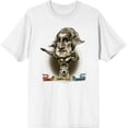 thumbnail image 3 of Muscular George Washington Caricature Adult White Crew Neck Short Sleeve Tee-Small, 3 of 4