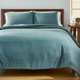 thumbnail image 2 of Better Homes & Gardens King Comforter Set, All-Season, 3-Piece, Nimbus Blue Block Weave, 2 of 9