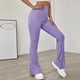 thumbnail image 3 of Pantalones Casuales, Cómodos Pantalones Casuales De Punto Suave Fibra De Poliéster De Color Puro Para Oficina Para Citas ANGGREK Púrpura S, 3 of 7