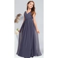 thumbnail image 6 of Drtj Junior Girls Bridesmaid Dress Flower Girl Wedding Party Dresses for Teen Chiffon, 6 of 8