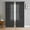 Black, variant on Sage Green Semi Sheer Window Curtains 72 Inches Long, Farmhouse Burlap Solid Green Color Modern Linen Texture Rod Pocket Silky Chiffon Curtain Treatment Drapes for Living Room, 52"x72", 2 Panels