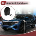 thumbnail image 2 of Cubierta de pomo de cambio antideslizante para automóvil, protector de manija de cambio para Volkswagen Taos 2022-2023, cuero sintético negro y gris, 2 of 6