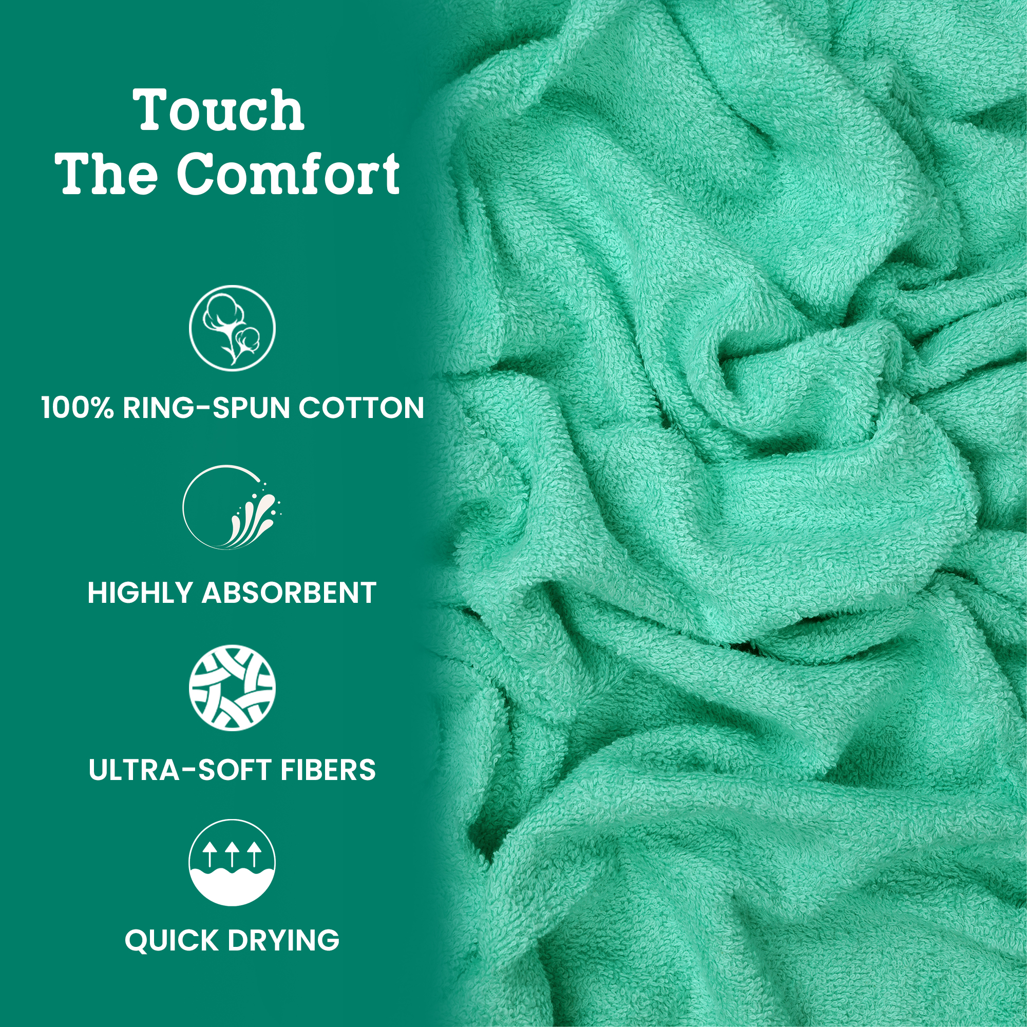 Casa Lino 8Pc Premium Bath Towel Set (2 Bath Towels, 4 Washcloths, 2 Hand Towels) - 100% Cotton, 400GSM & Ultra Absorbent (Sky Blue)