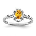 thumbnail image 6 of 925 Sterling Silver Rhodium-Plated Citrine and Diamond Ring Size 5, 6 of 6