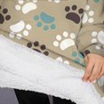 thumbnail image 3 of Oversized Wearable Blanket Hoodie,Paw Prints Sherpa Blanket Hoodie with Super Pockets,Super Warm Fuzzy Pullover for Women & Men, 3 of 6