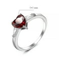 thumbnail image 6 of Love Heart Cut Red Zircon White Gold Filled Band Women's Wedding Ring Size 6-10, 6 of 6