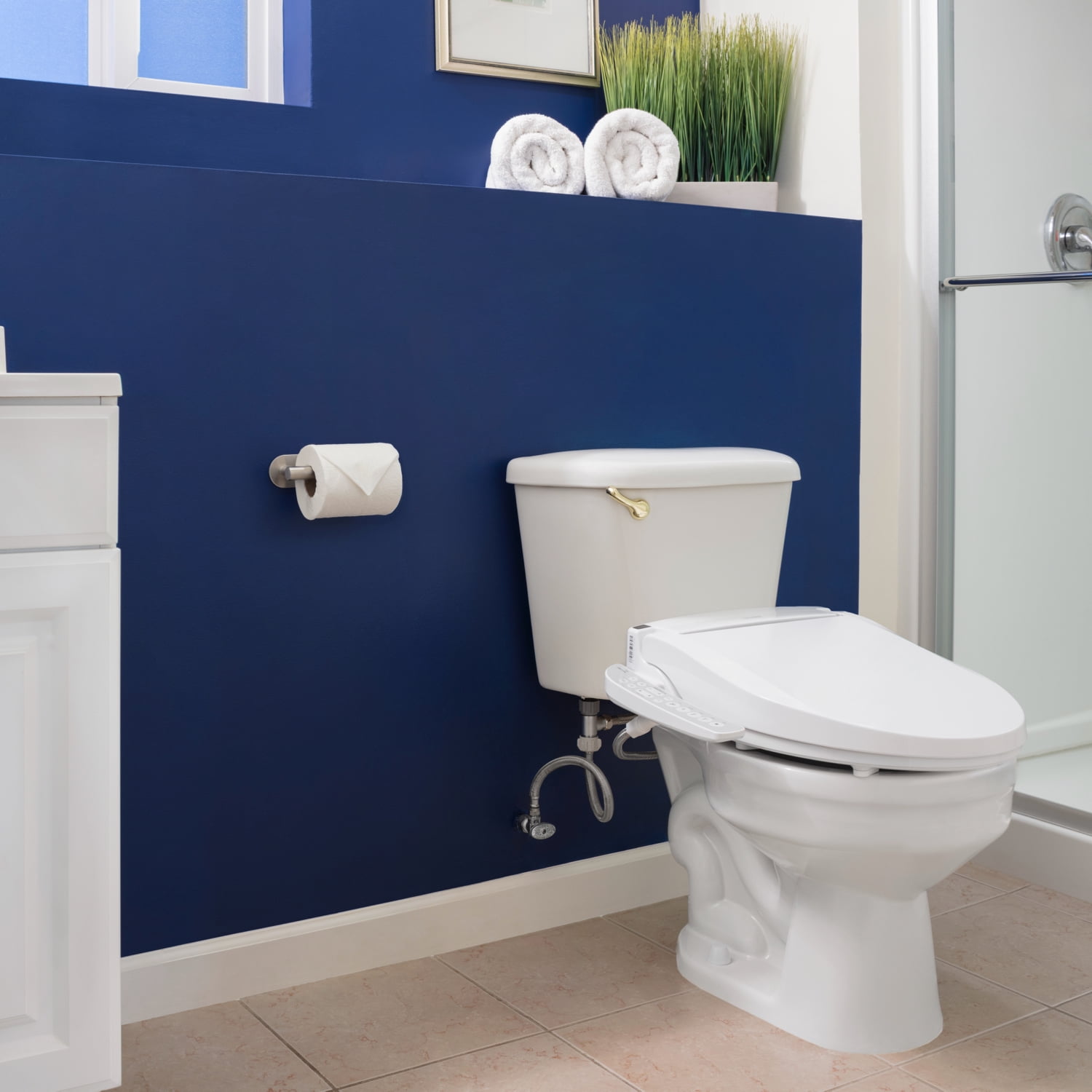 Brondell Swash Select DR801 Sidearm Bidet Seat with Warm Air Dryer and Deodorizer, Elongated White